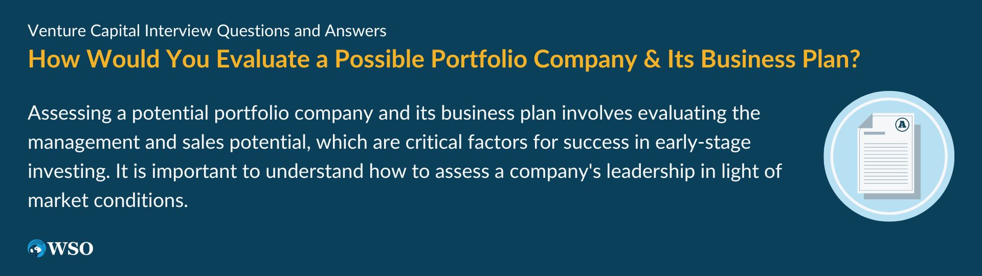 How Would You Evaluate a Possible Portfolio Company & Its Business Plan?